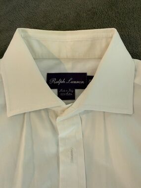 Ralph Lauren Purple Label French Cuff Dress Shirt White 15 Italy